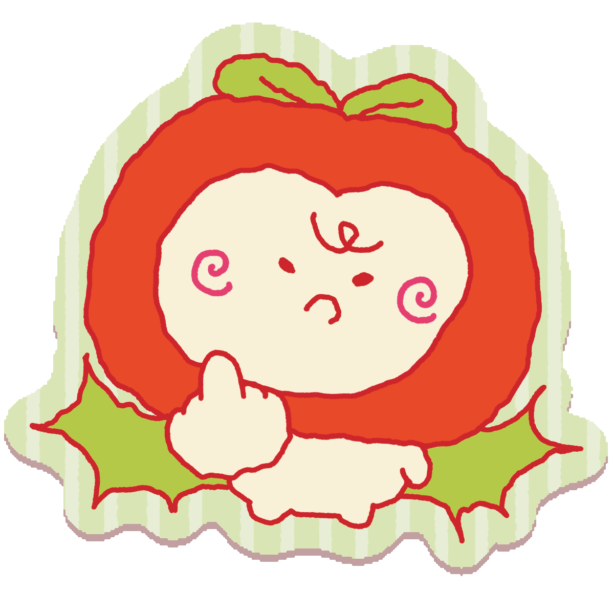 Bad Apple Middle Finger Sticker