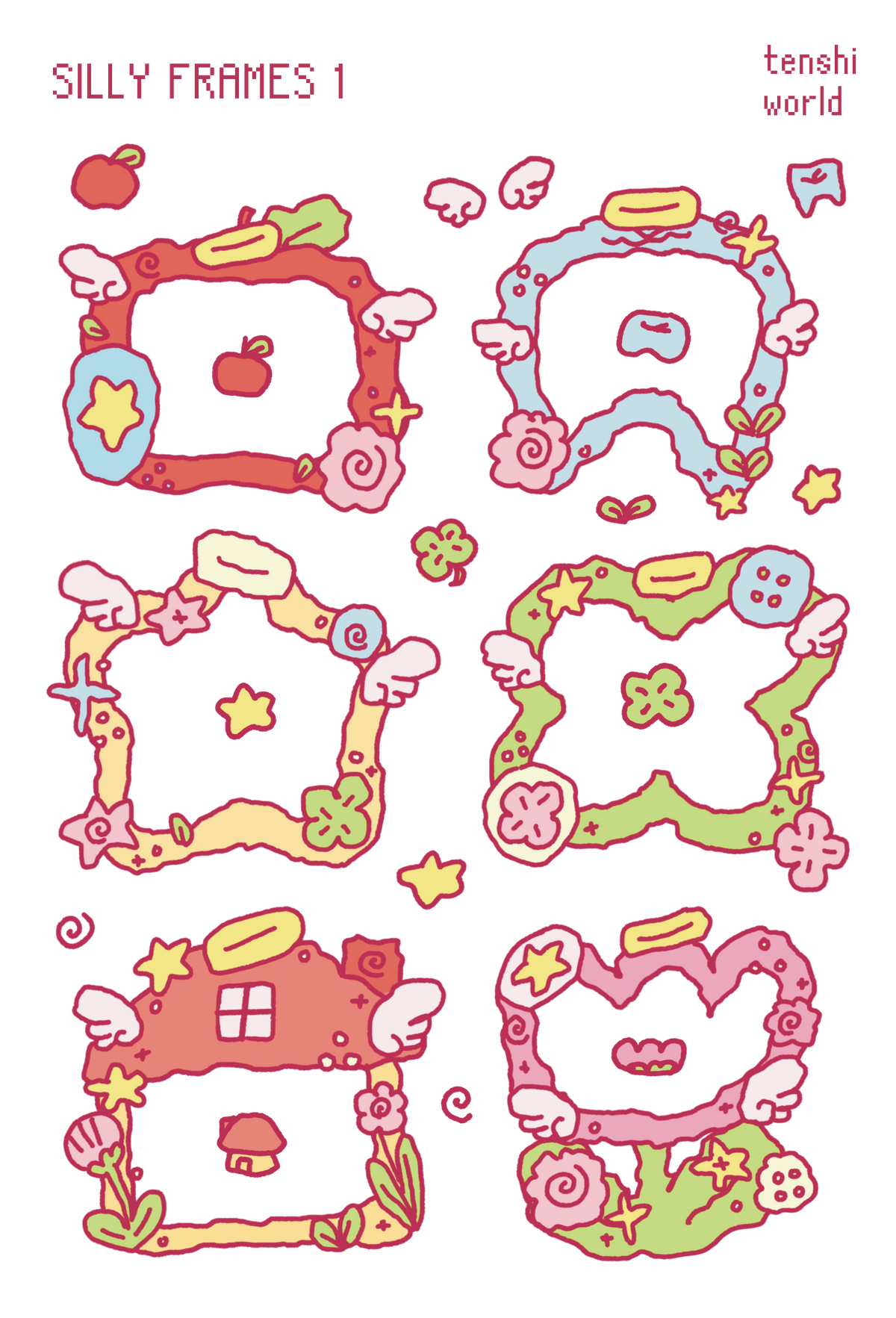Clear frames sticker sheet