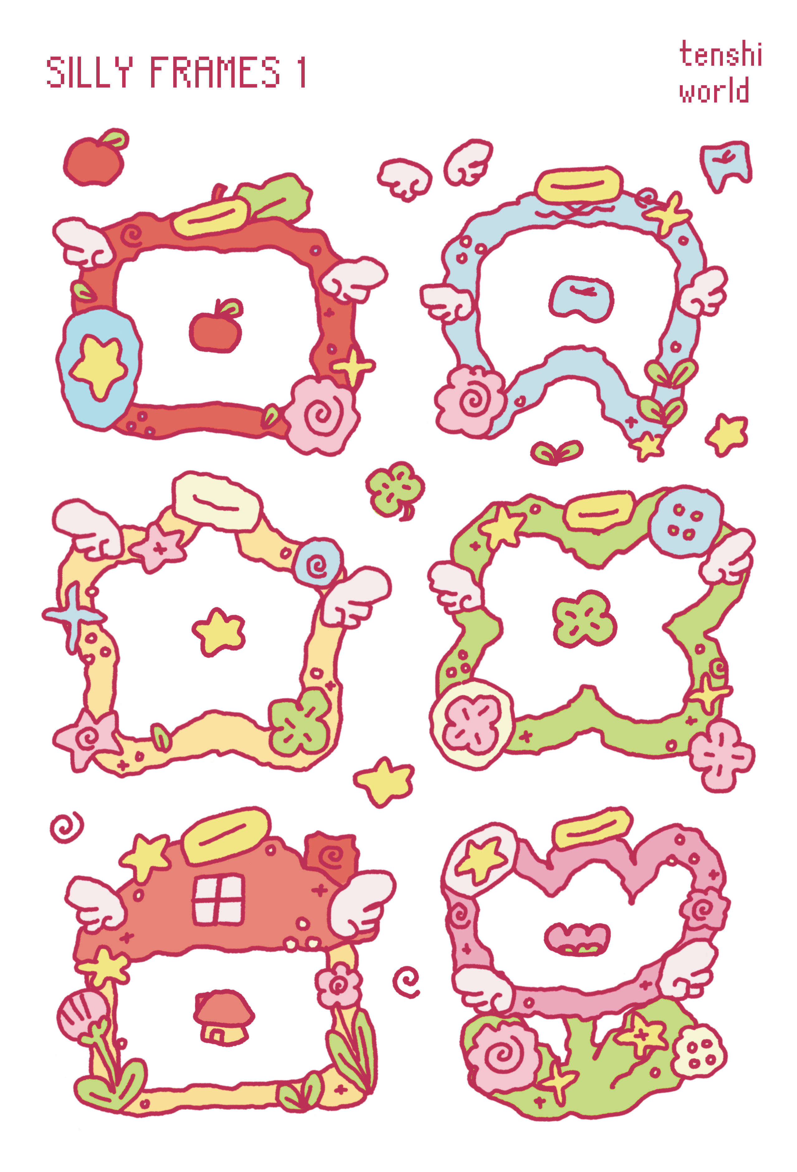 Clear frames sticker sheet