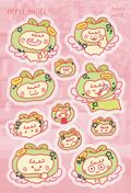 Apple Angel and Apple Devil Holographic Sticker