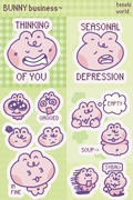 Bunny Business Sticker sheet