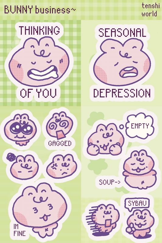 Bunny Business Sticker sheet