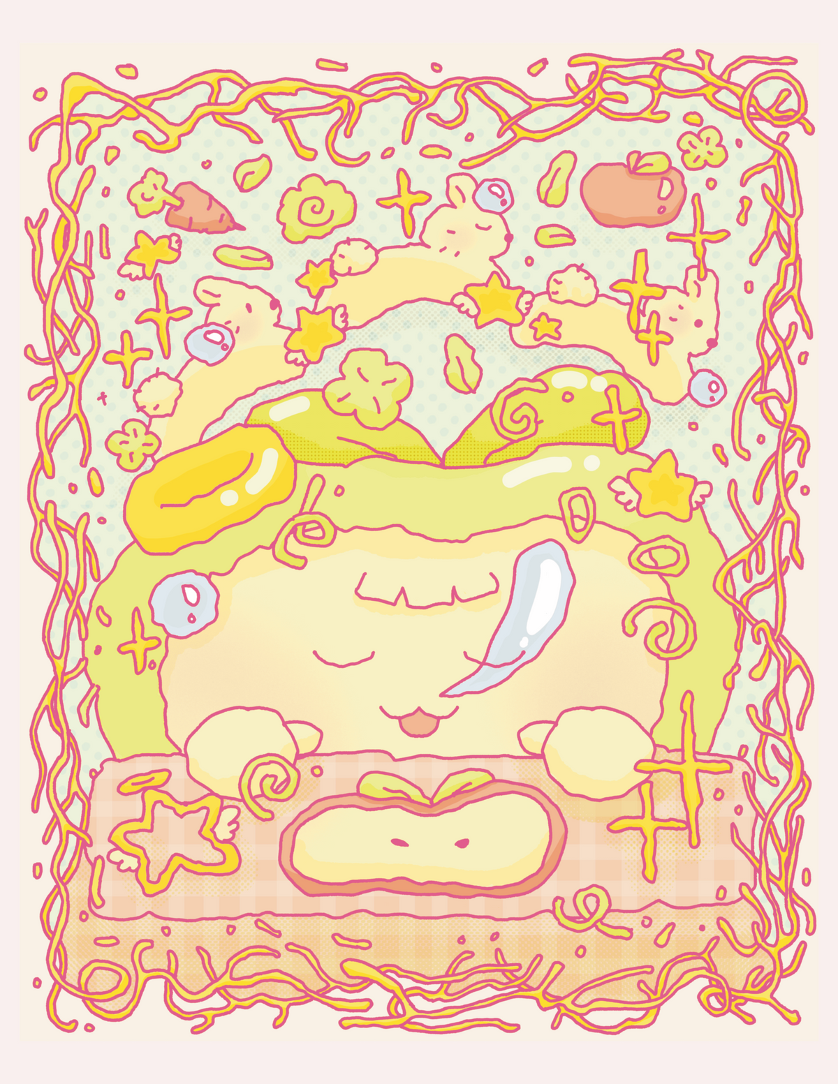 Granny Sue Sleeping Riso Print