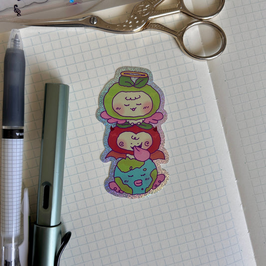 Apples and the World Holographic Sticker
