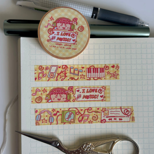I Love Music Washi