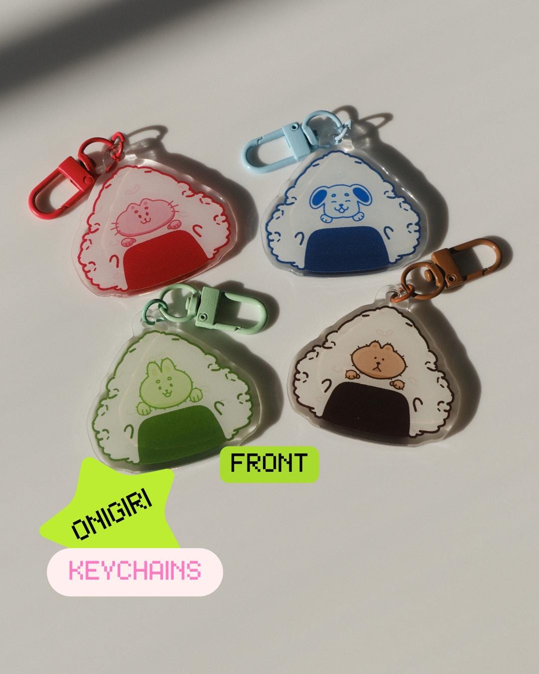 animal onigiri keychains